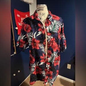 Floral Hawaiian set - Red and Blue